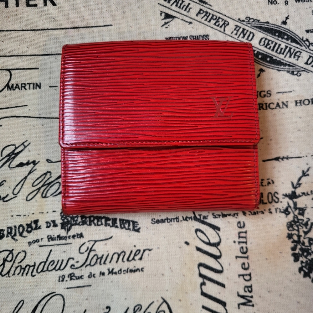 Louis Vuitton Red Epi Leather Elise Wallet